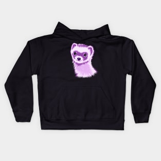 Ferret Cuteness In Purple Kids Hoodie